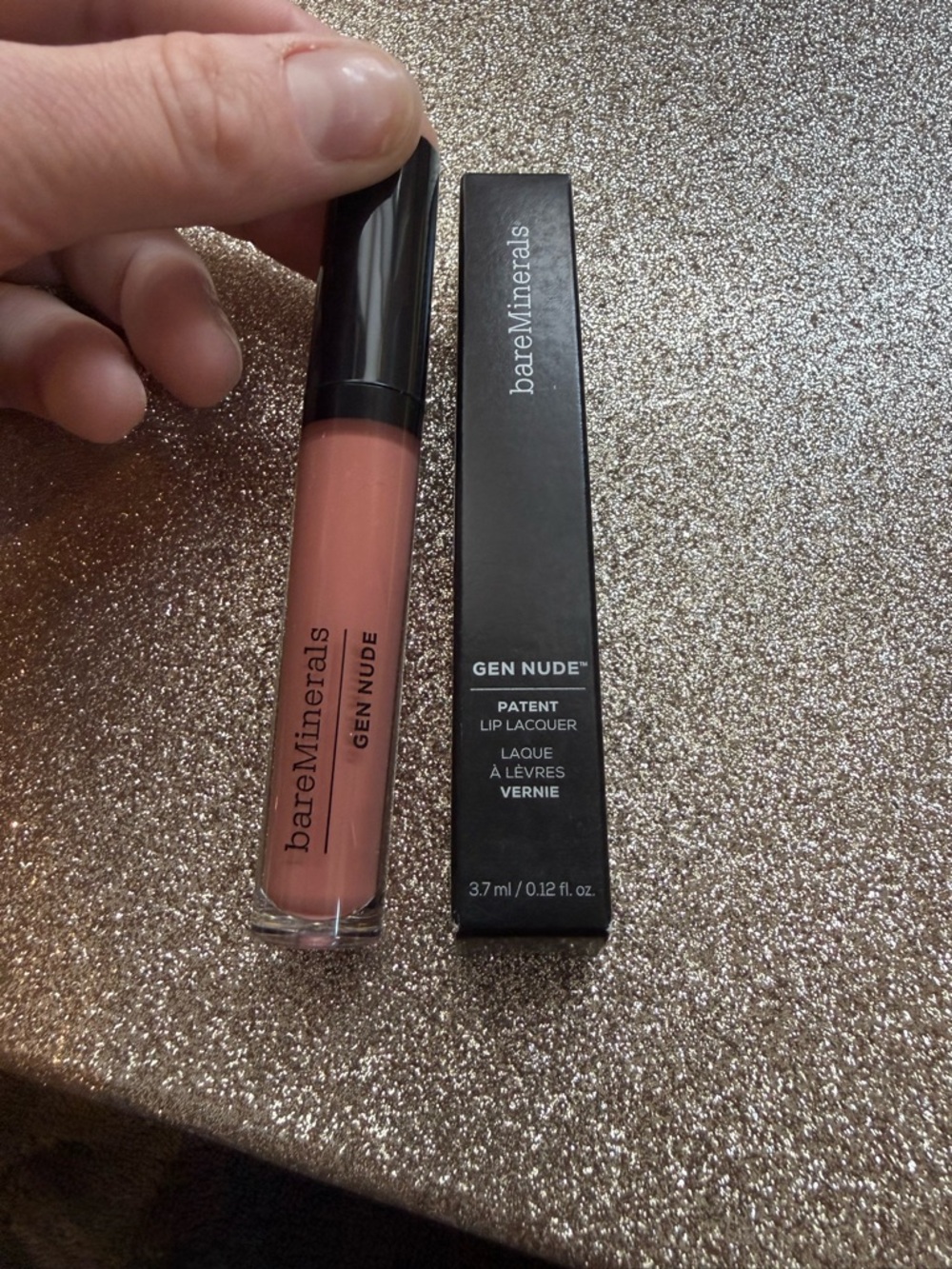 *NEW*.12oz*bareMinerals*SQUAD*Gen Nude Patent Lip Lacquer – Nude Pink